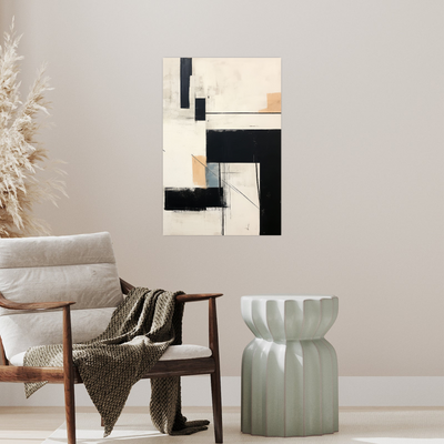 Umetnička slika ​Monohromna geometrija na platnu - NS Canvas Shop