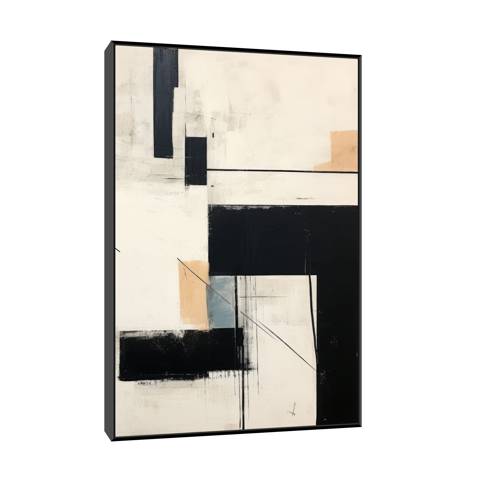 Umetnička slika ​Monohromna geometrija na platnu - NS Canvas Shop