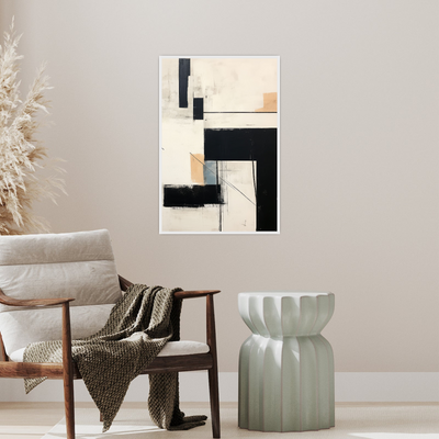 Umetnička slika ​Monohromna geometrija na platnu - NS Canvas Shop