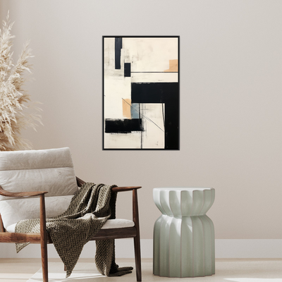 Umetnička slika ​Monohromna geometrija na platnu - NS Canvas Shop