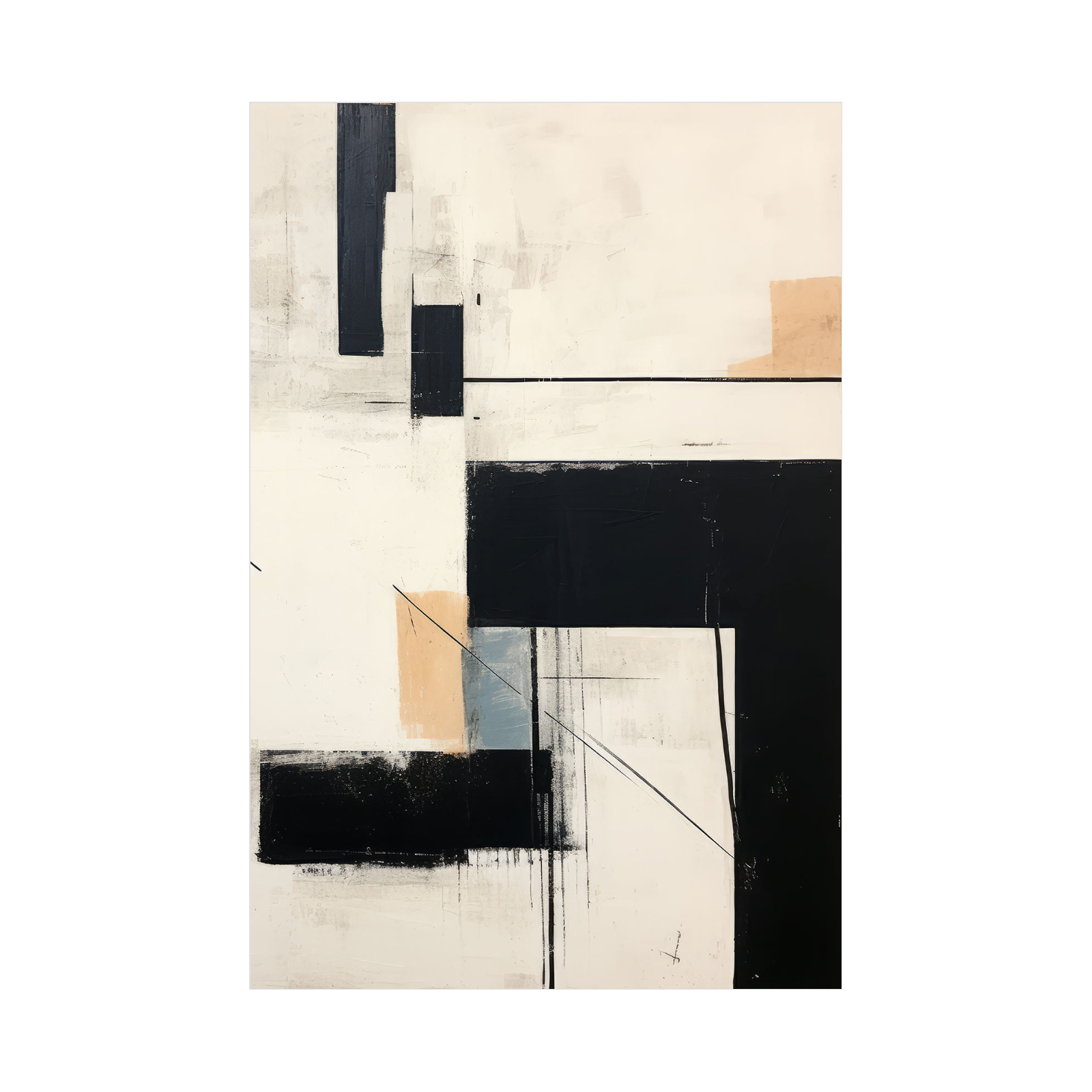 Umetnička slika ​Monohromna geometrija na platnu - NS Canvas Shop
