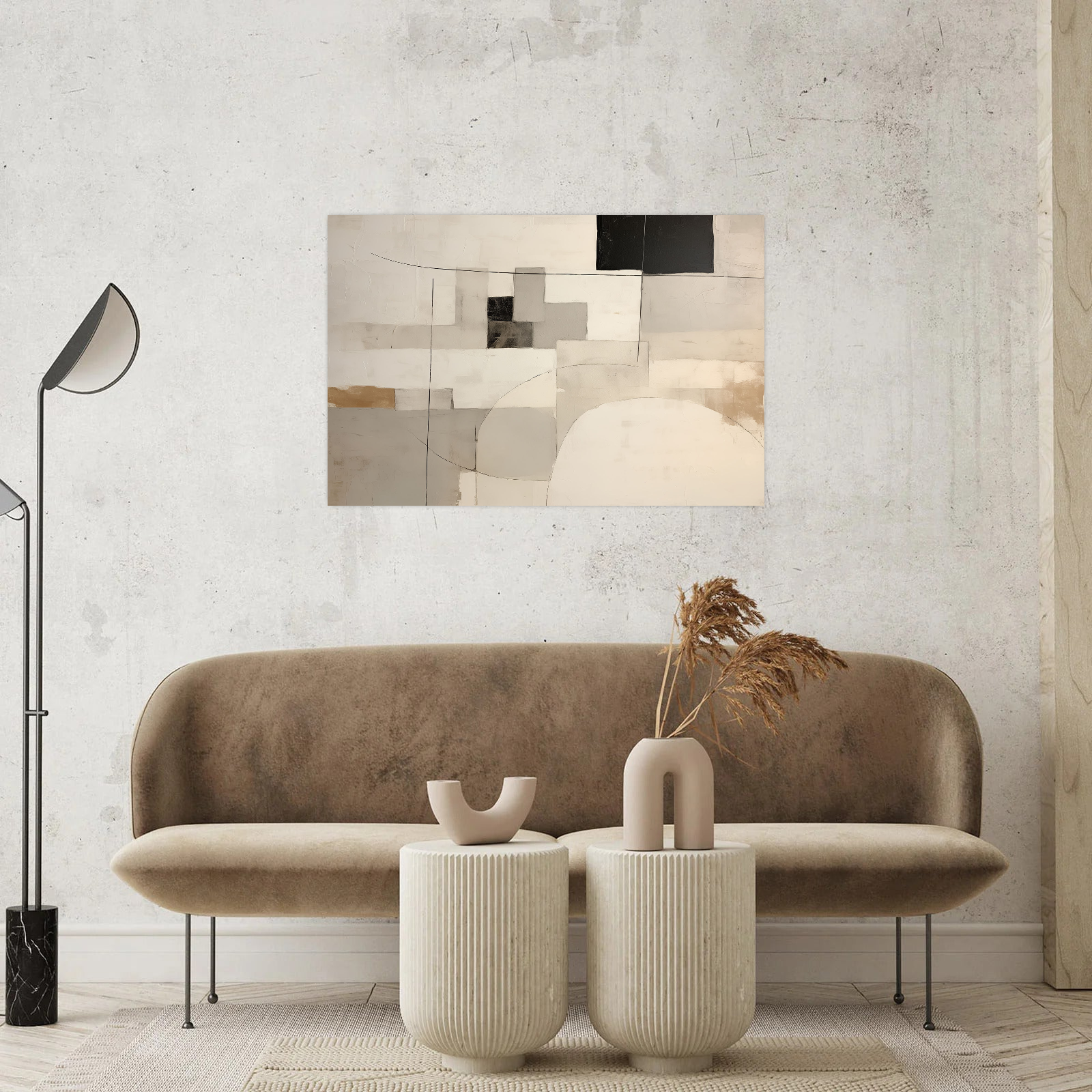 Umetnička slika ​Monohromni ritam na platnu - NS Canvas Shop