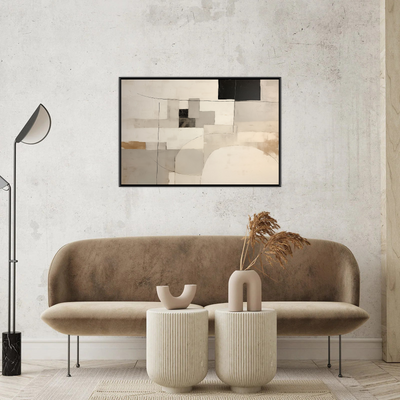 Umetnička slika ​Monohromni ritam na platnu - NS Canvas Shop