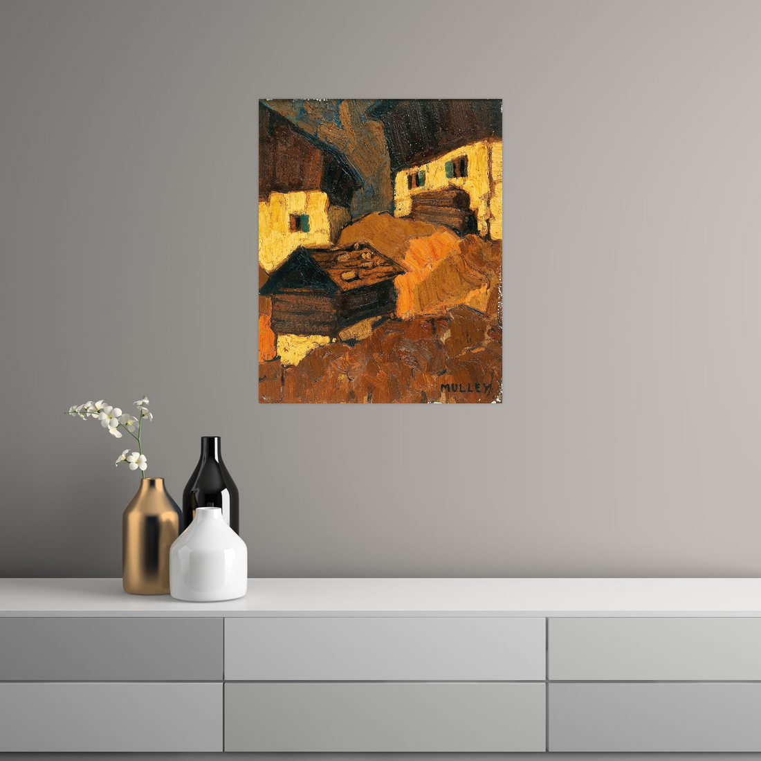Umetnička slika ​Mountain farm, Oskar Mulley na platnu - NS Canvas Shop
