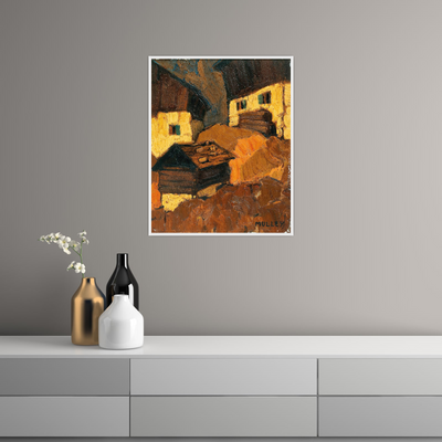 Umetnička slika ​Mountain farm, Oskar Mulley na platnu - NS Canvas Shop