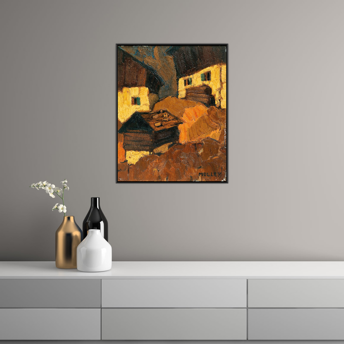 Umetnička slika ​Mountain farm, Oskar Mulley na platnu - NS Canvas Shop