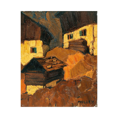 Umetnička slika ​Mountain farm, Oskar Mulley na platnu - NS Canvas Shop
