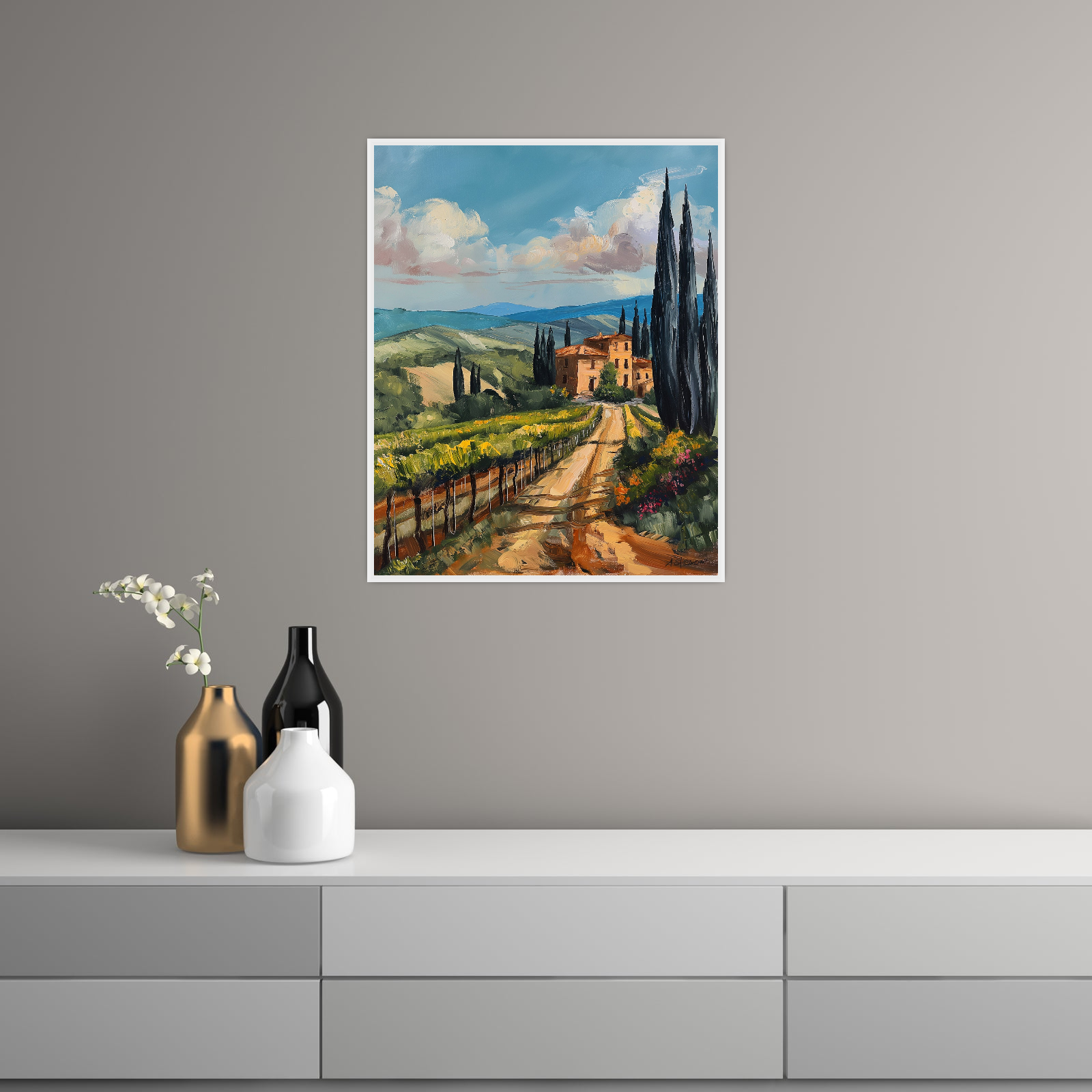 Umetnička slika ​Na kraj sela na platnu - NS Canvas Shop