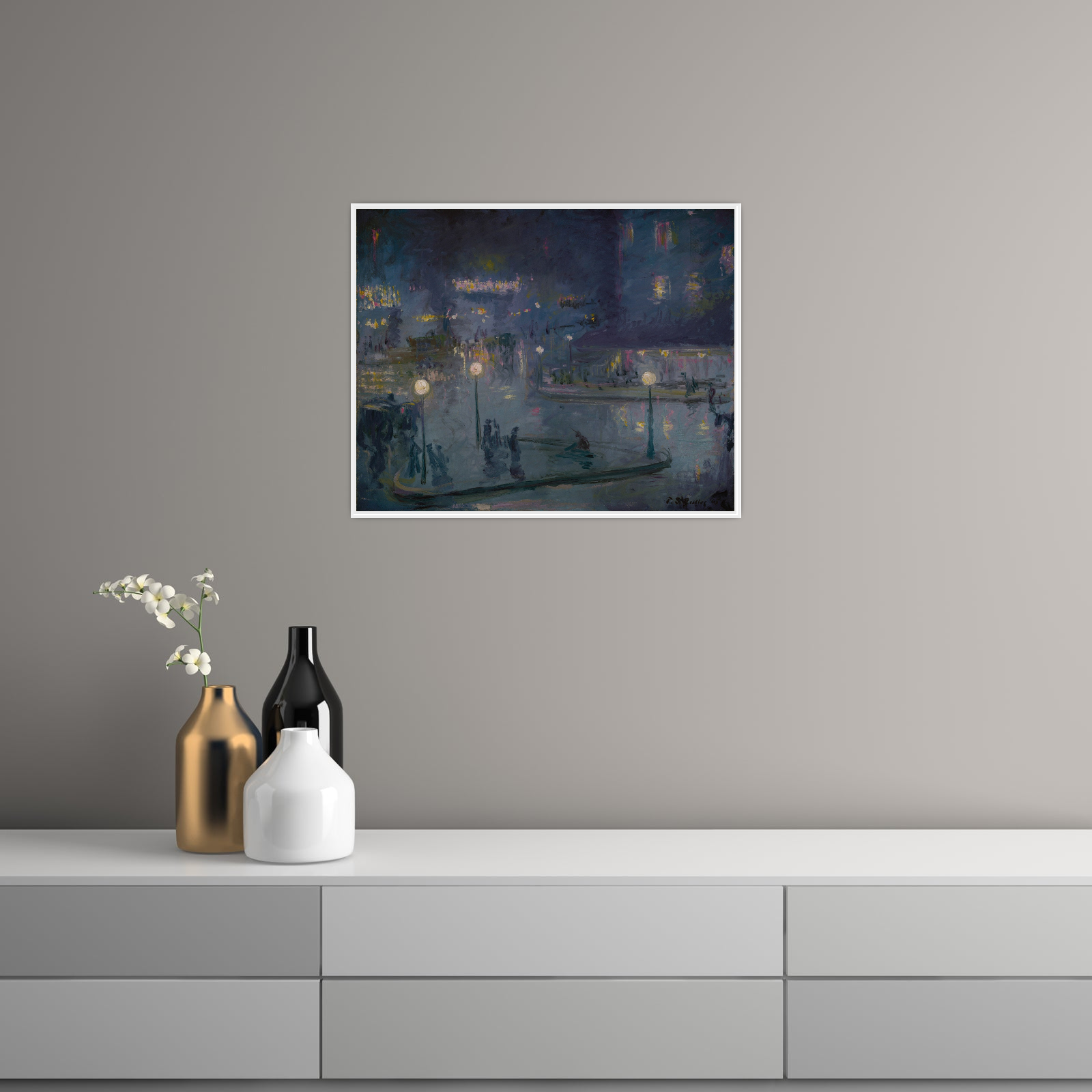 Umetnička slika ​Place de Rome at Night, Theodore Earl Butler na platnu - NS Canvas Shop