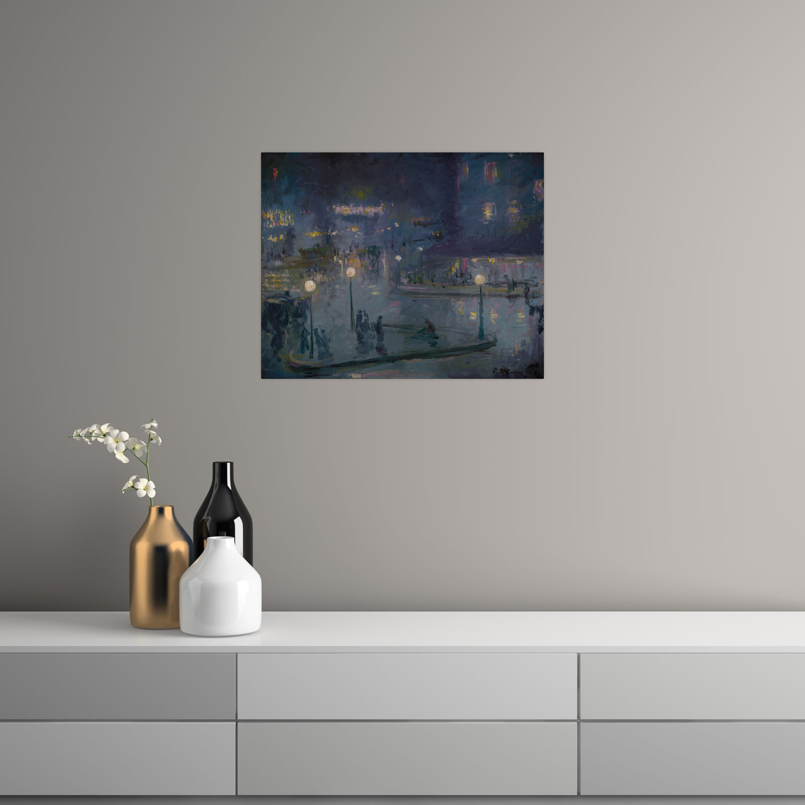 Umetnička slika ​Place de Rome at Night, Theodore Earl Butler na platnu - NS Canvas Shop