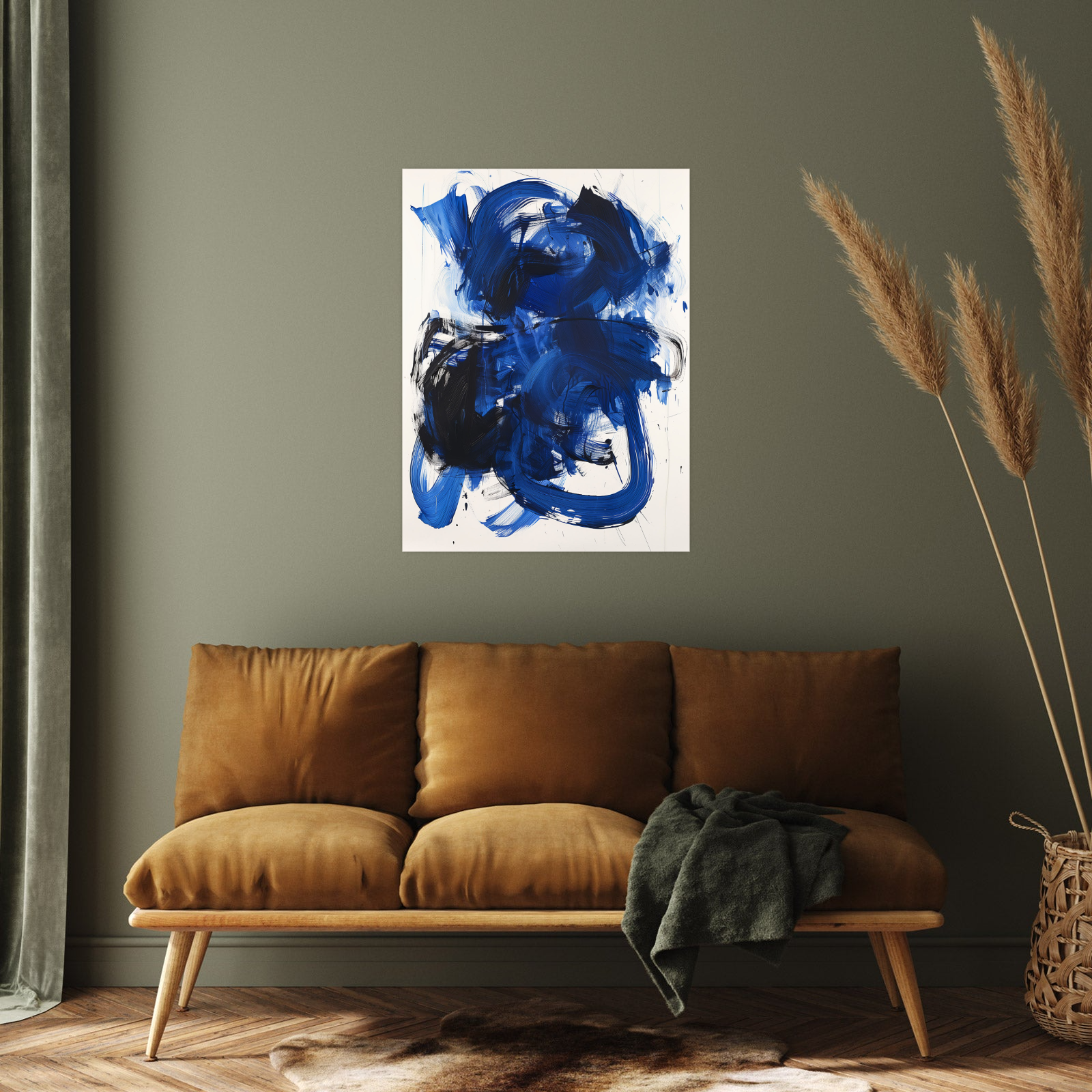 Umetnička slika ​Plava ekspresija na platnu - NS Canvas Shop