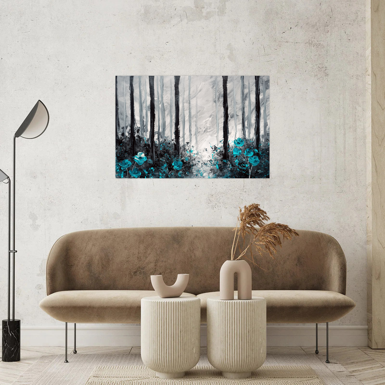 Umetnička slika ​Plava šuma na platnu - NS Canvas Shop