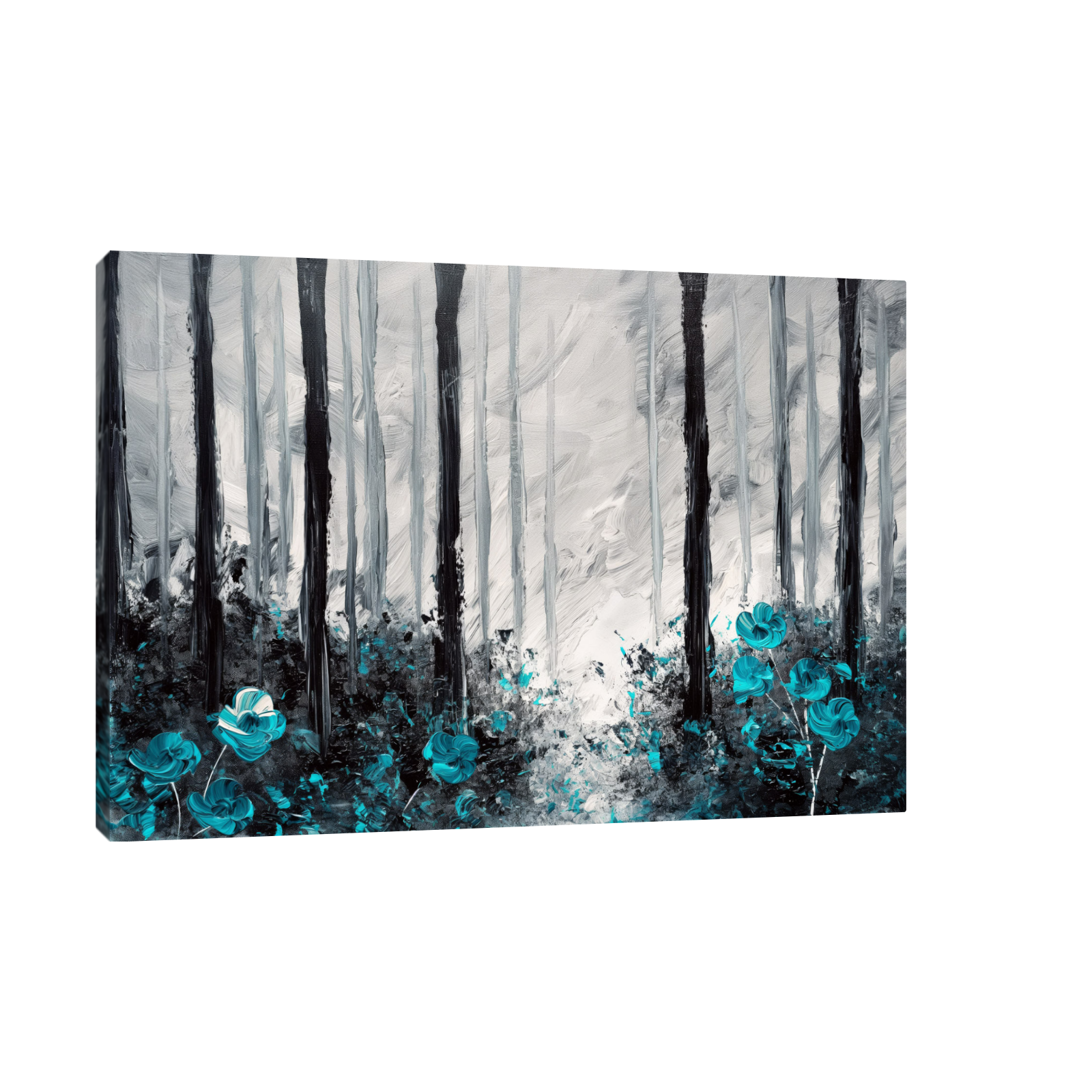 Umetnička slika ​Plava šuma na platnu - NS Canvas Shop