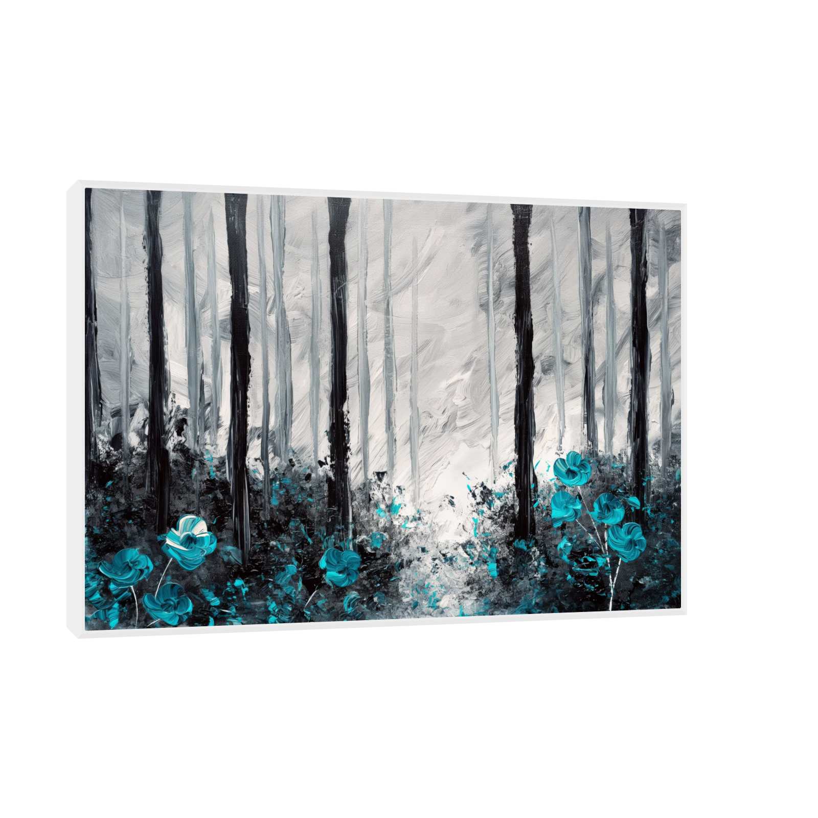Umetnička slika ​Plava šuma na platnu - NS Canvas Shop