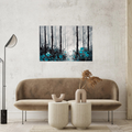Umetnička slika ​Plava šuma na platnu - NS Canvas Shop