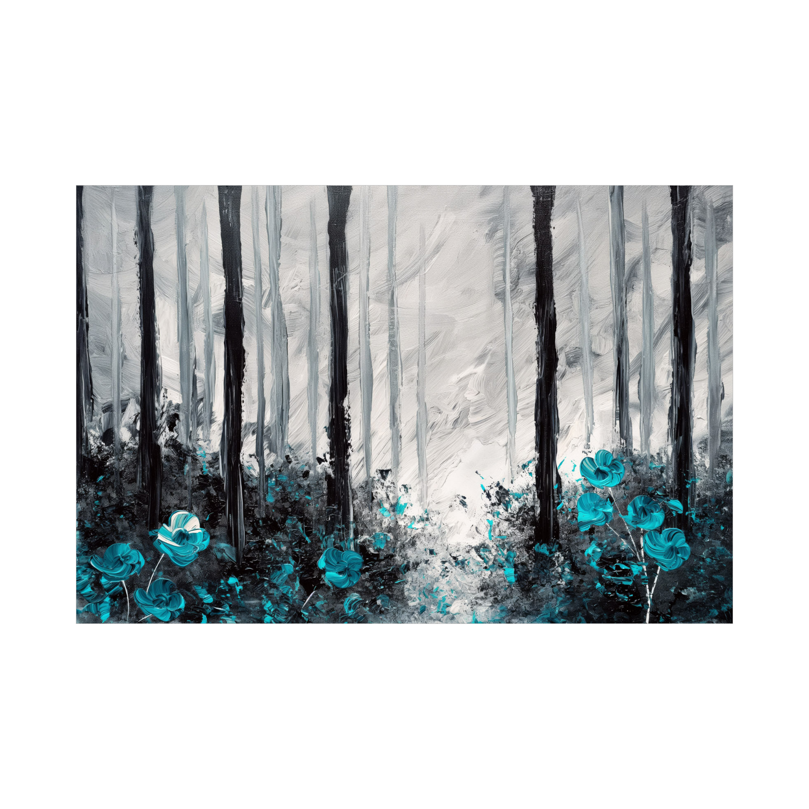 Umetnička slika ​Plava šuma na platnu - NS Canvas Shop