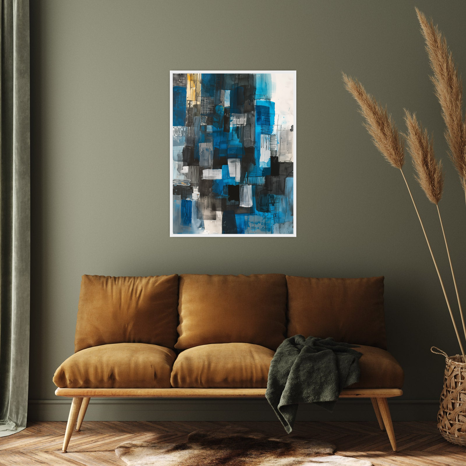 Umetnička slika ​Plave forme na platnu - NS Canvas Shop