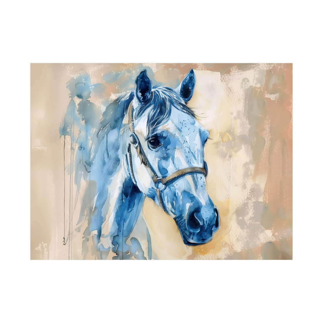Umetnička slika ​Plavi konj na platnu - NS Canvas Shop