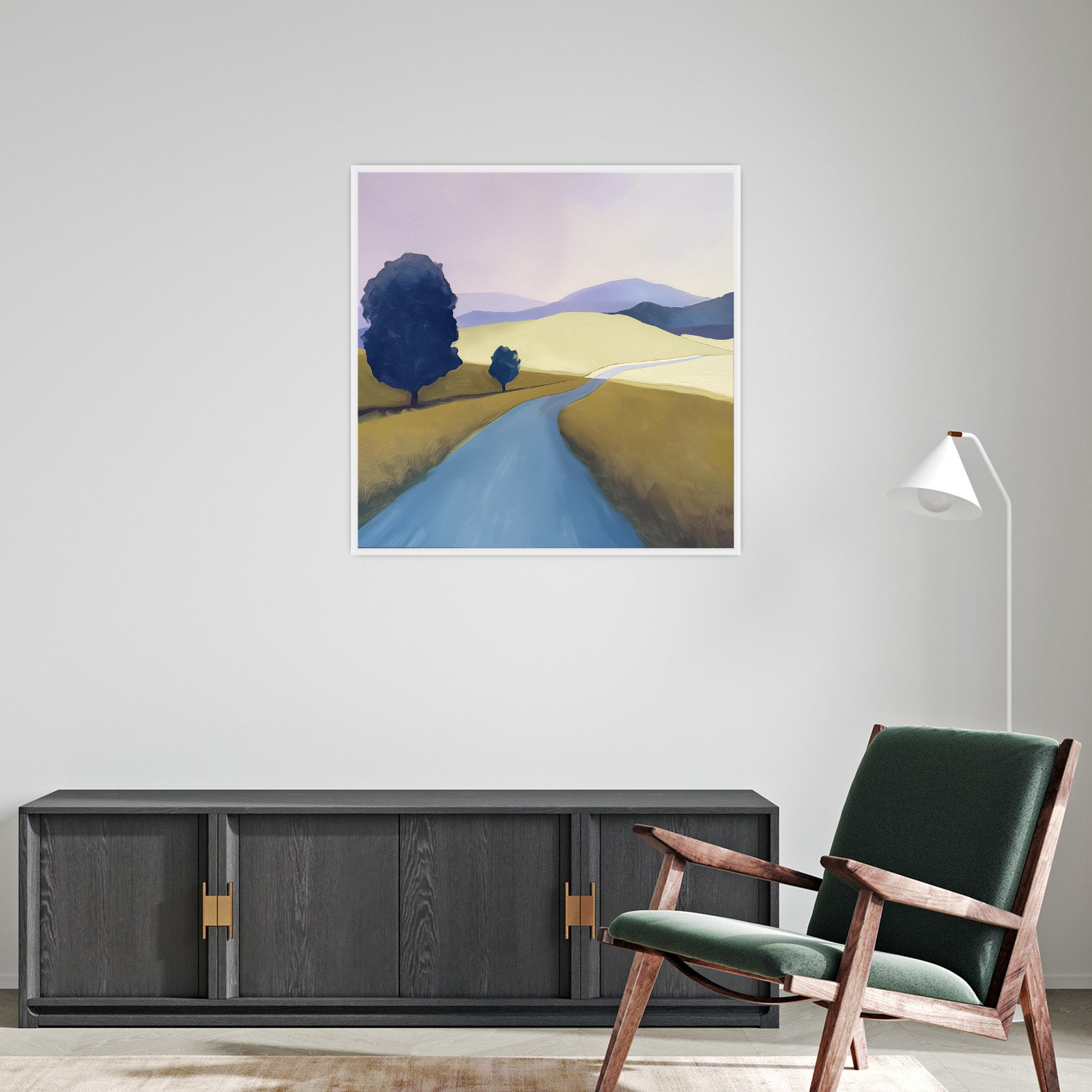 Umetnička slika ​Plavo drvo na platnu - NS Canvas Shop