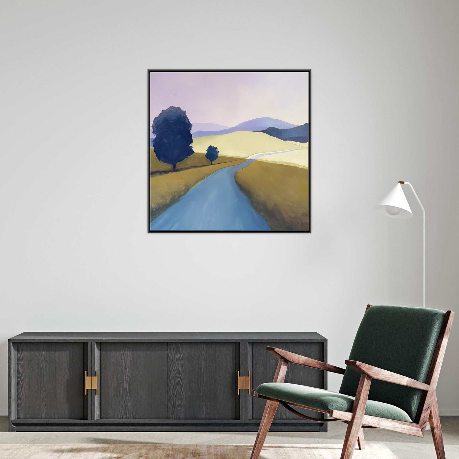 Umetnička slika ​Plavo drvo na platnu - NS Canvas Shop