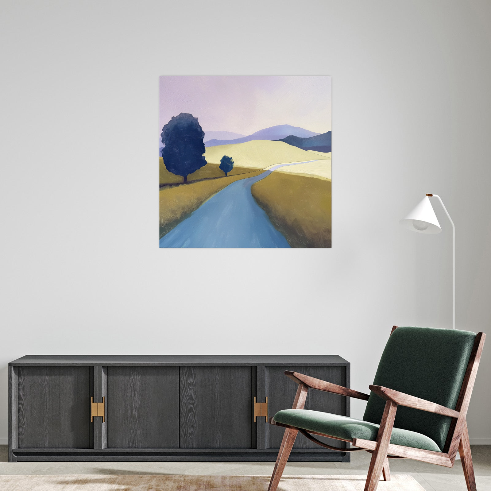 Umetnička slika ​Plavo drvo na platnu - NS Canvas Shop