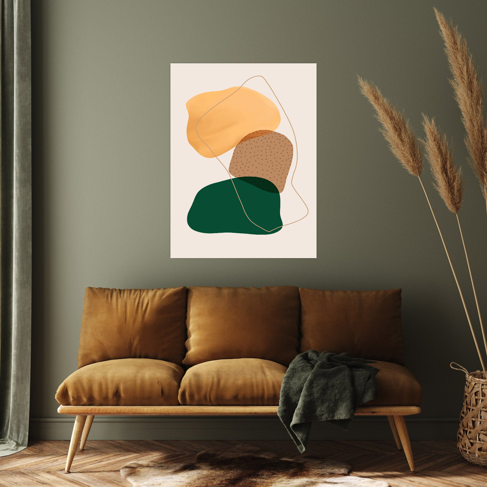 Umetnička slika ​Ples linija i blokova I na platnu - NS Canvas Shop