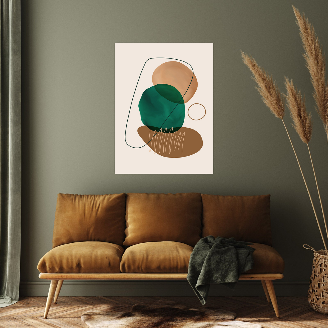 Umetnička slika ​Ples linija i blokova II na platnu - NS Canvas Shop