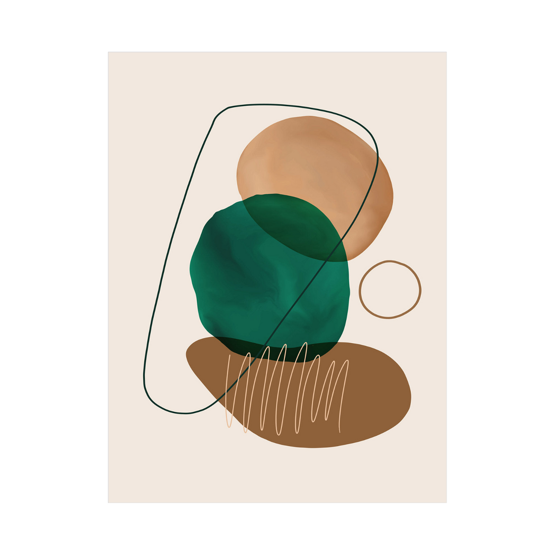 Umetnička slika ​Ples linija i blokova II na platnu - NS Canvas Shop