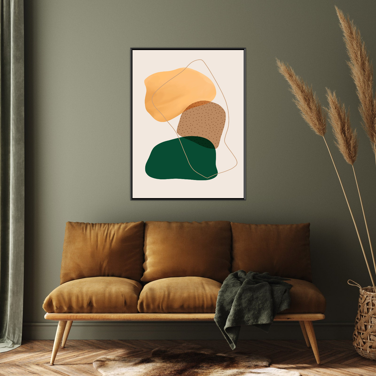 Umetnička slika ​Ples linija i blokova III na platnu - NS Canvas Shop