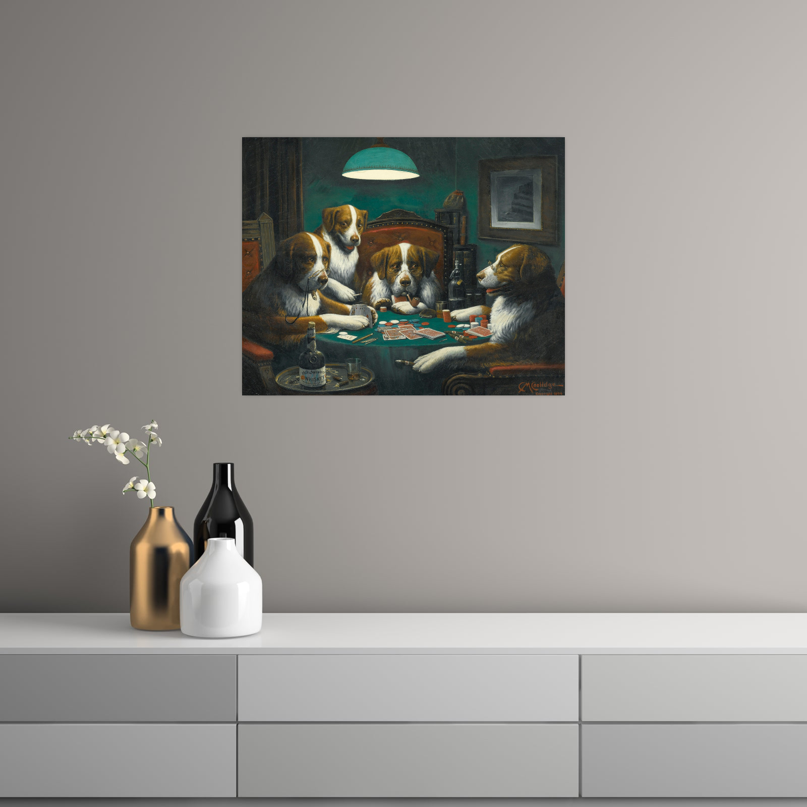 Umetnička slika ​Poker Game, Cassius Marcellus Coolidge na platnu - NS Canvas Shop