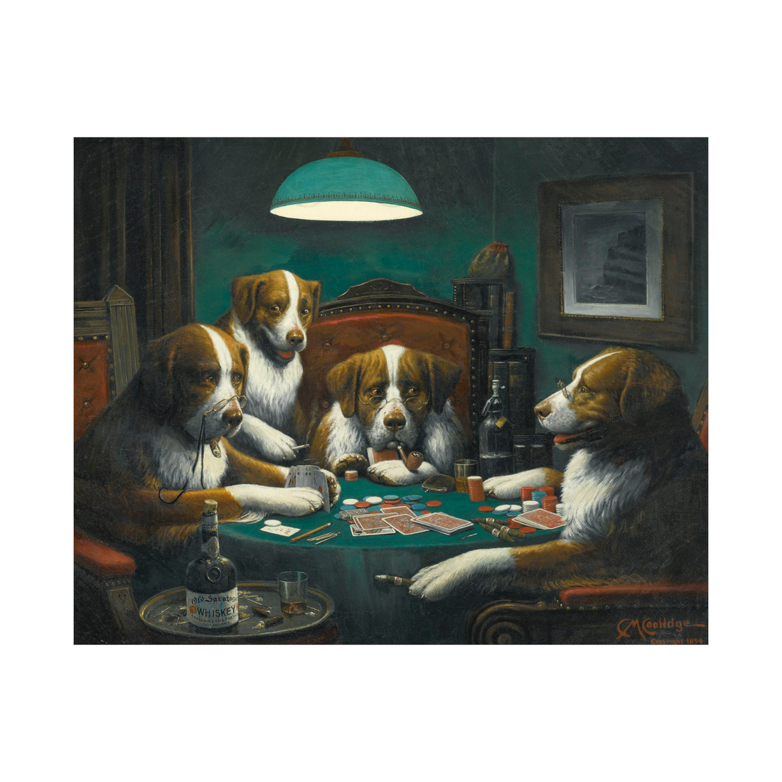 Umetnička slika ​Poker Game, Cassius Marcellus Coolidge na platnu - NS Canvas Shop