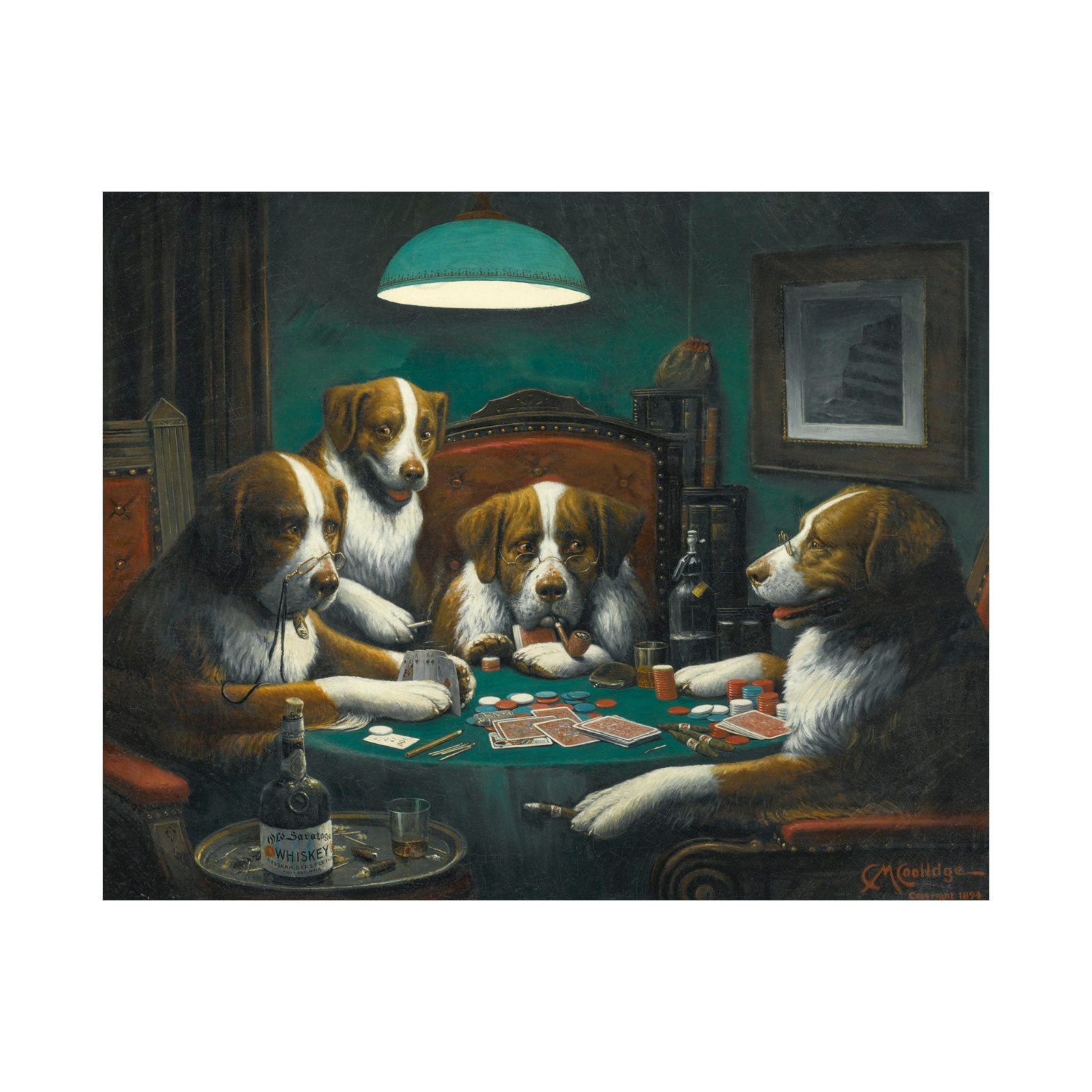 Umetnička slika ​Poker Game, Cassius Marcellus Coolidge na platnu - NS Canvas Shop