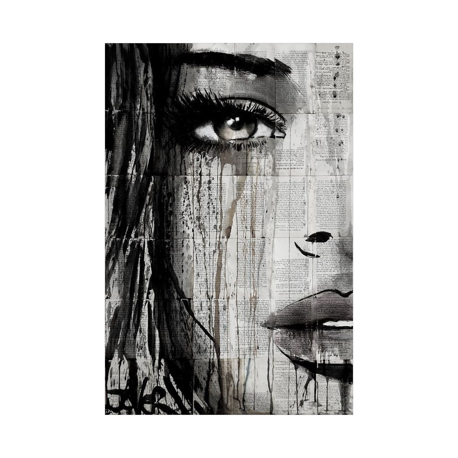 Umetnička slika ​Portret devojke-kolaž na platnu - NS Canvas Shop