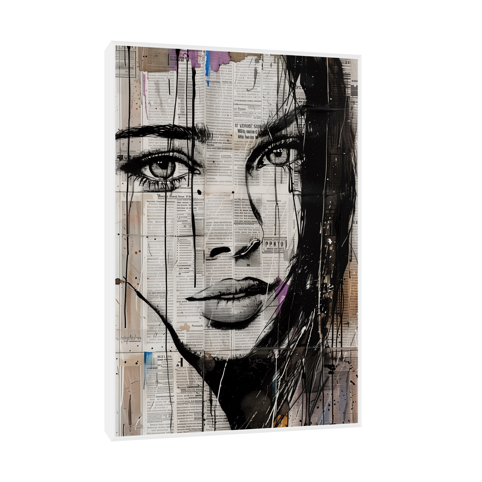 Umetnička slika ​Portret devojke-kolaž III na platnu - NS Canvas Shop