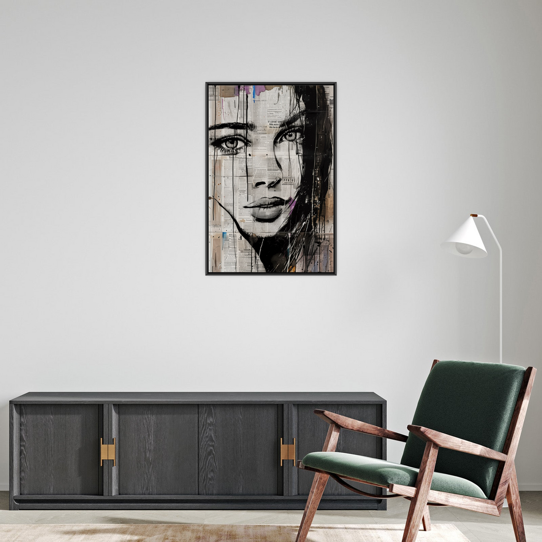 Umetnička slika ​Portret devojke-kolaž III na platnu - NS Canvas Shop