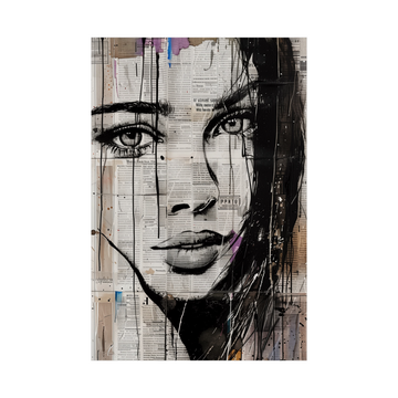 Umetnička slika ​Portret devojke-kolaž III na platnu - NS Canvas Shop