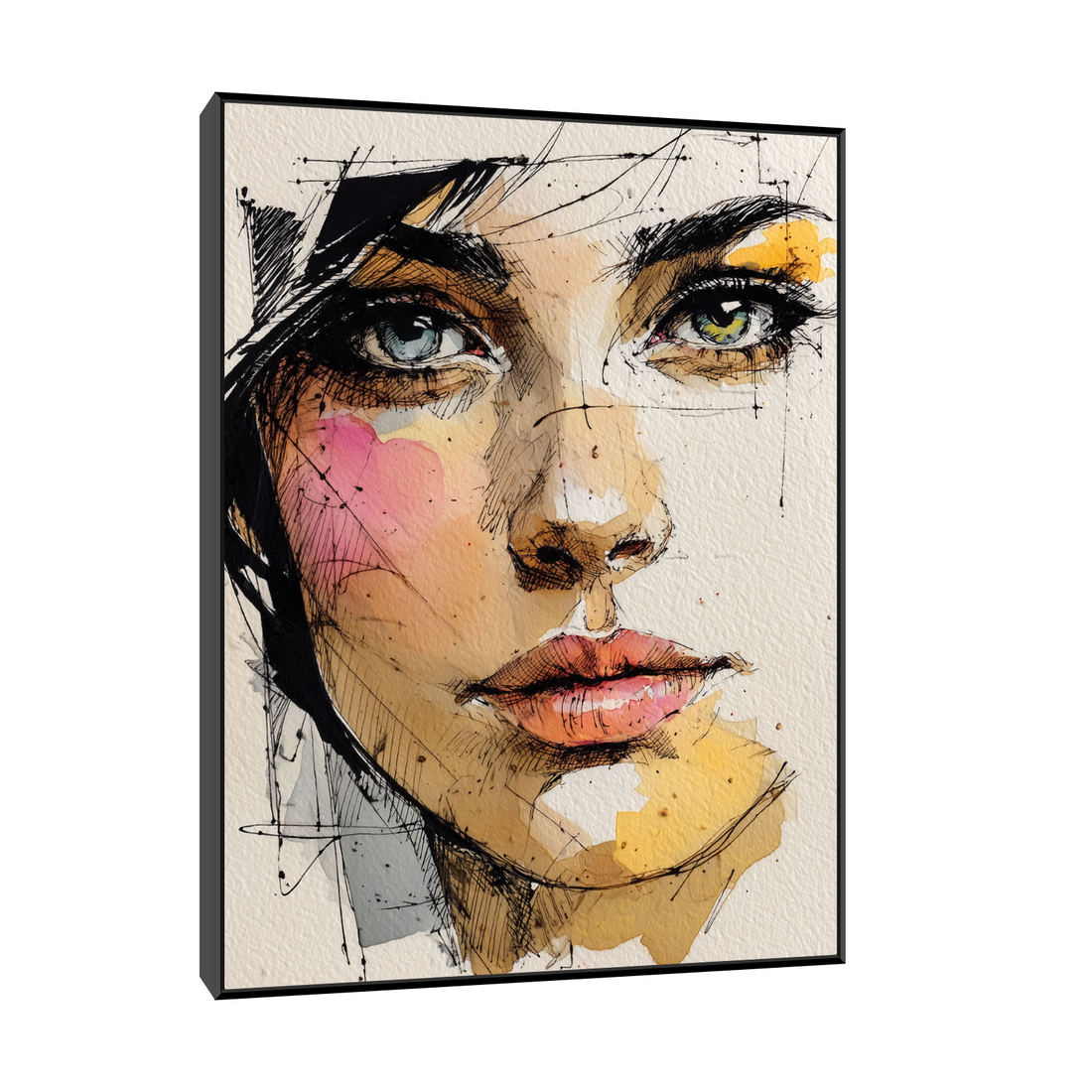Portret u akvarelu i tušu