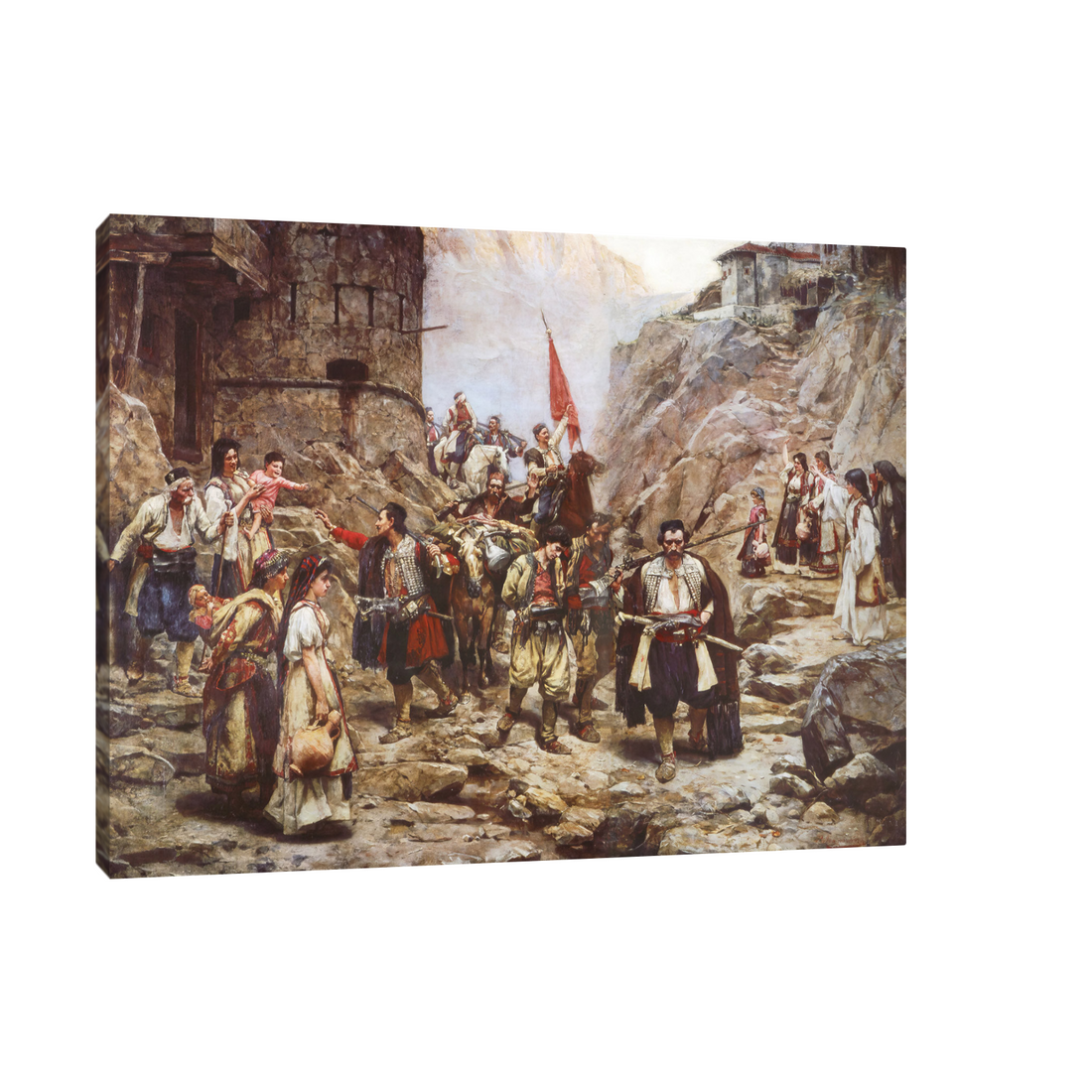 Umetnička slika ​Povratak čete crnogoraca iz boja, Paja Jovanović na platnu - NS Canvas Shop