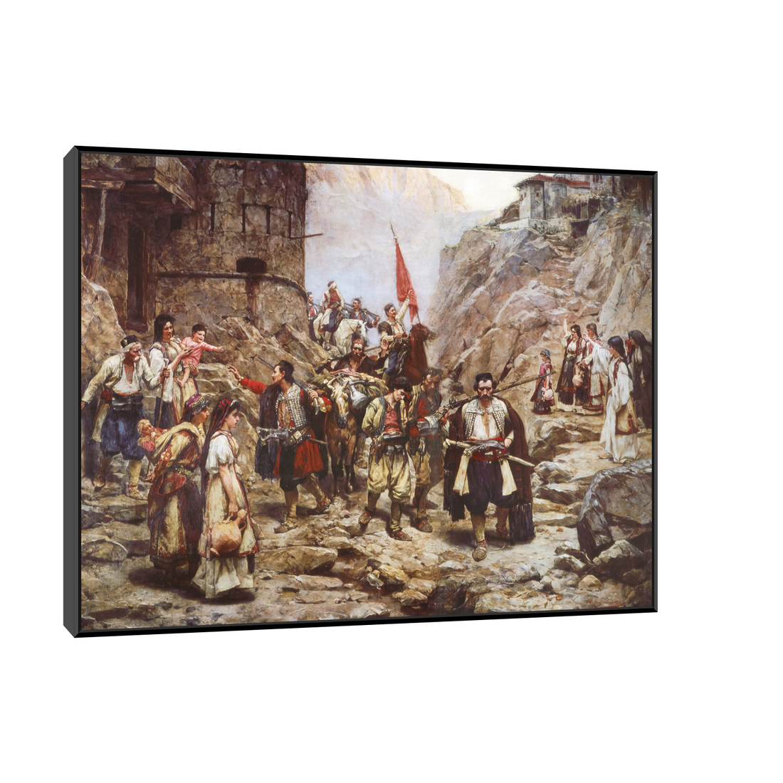 Umetnička slika ​Povratak čete crnogoraca iz boja, Paja Jovanović na platnu - NS Canvas Shop