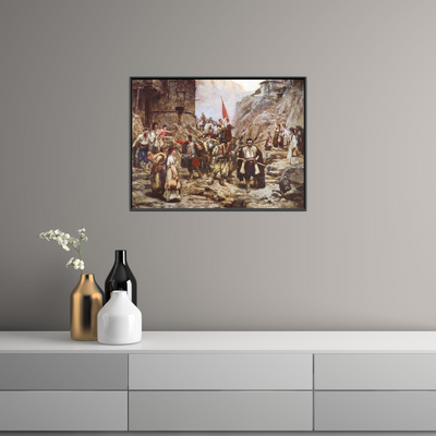Umetnička slika ​Povratak čete crnogoraca iz boja, Paja Jovanović na platnu - NS Canvas Shop
