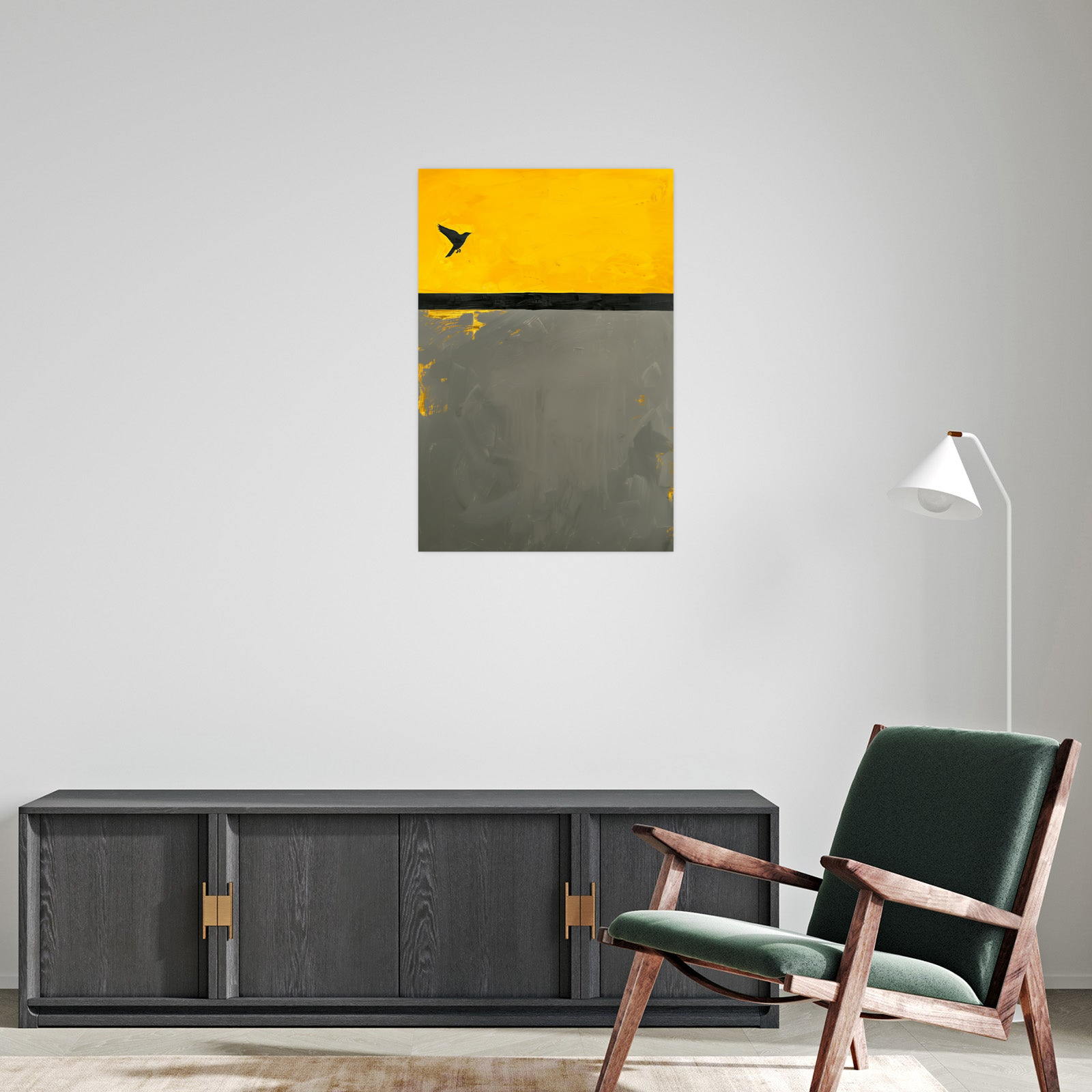 Umetnička slika ​Ptica na platnu - NS Canvas Shop