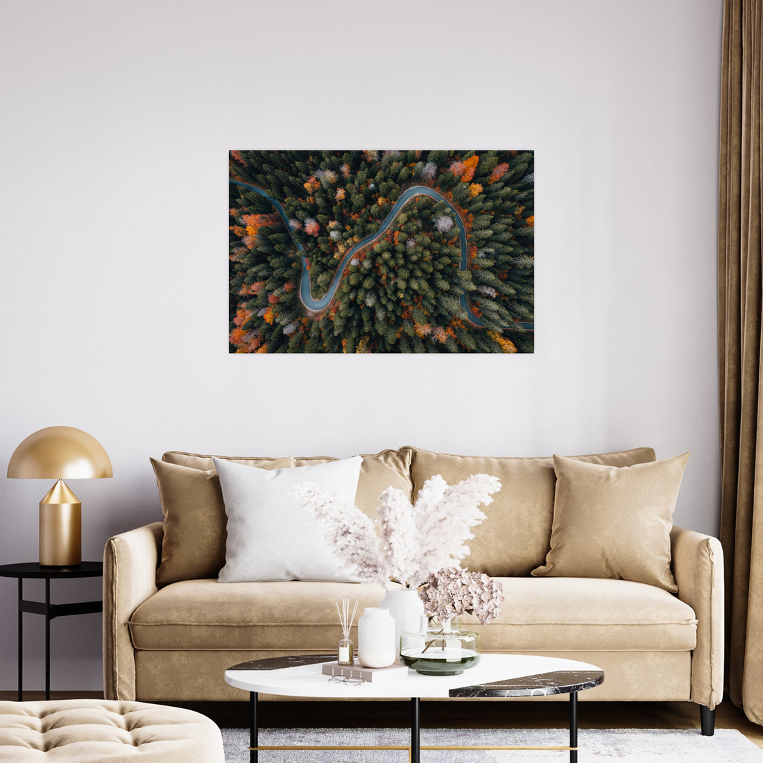 Umetnička slika ​Put sa visine na platnu - NS Canvas Shop