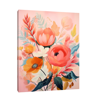 Umetnička slika ​Roze cveće na platnu - NS Canvas Shop