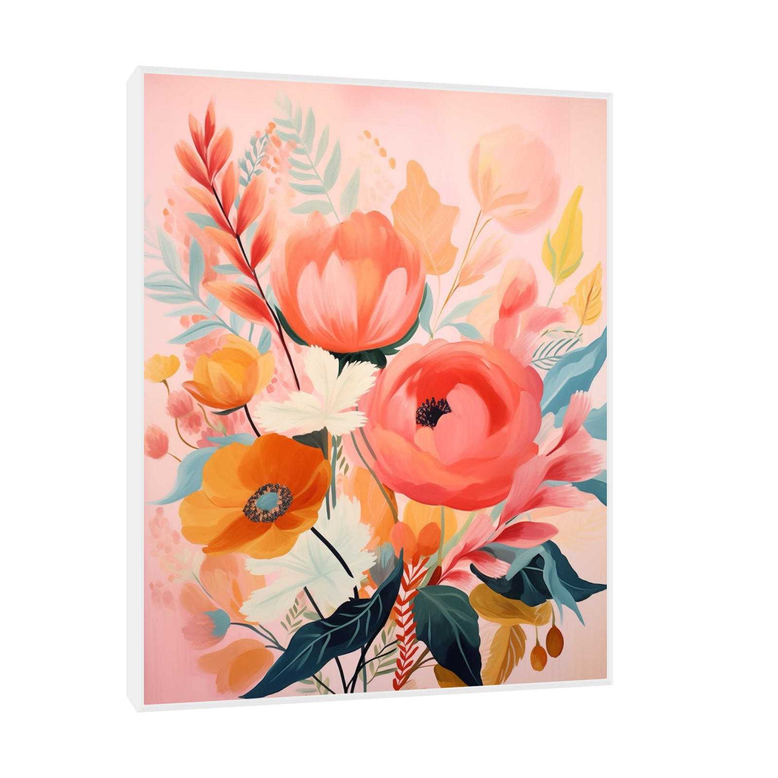 Umetnička slika ​Roze cveće na platnu - NS Canvas Shop