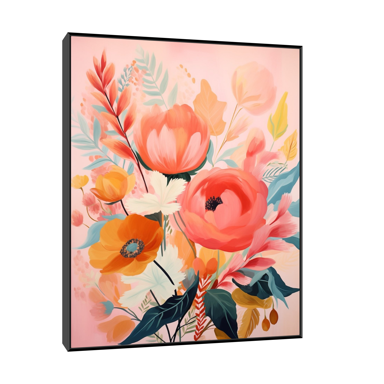 Umetnička slika ​Roze cveće na platnu - NS Canvas Shop