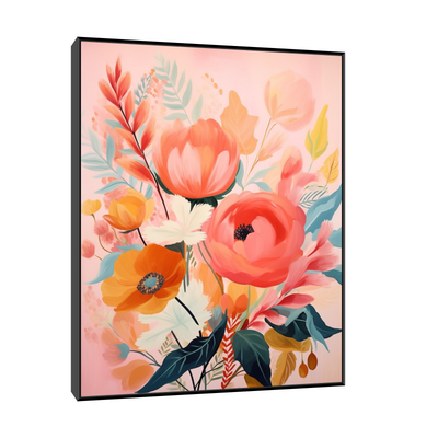Umetnička slika ​Roze cveće na platnu - NS Canvas Shop