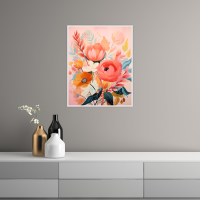 Umetnička slika ​Roze cveće na platnu - NS Canvas Shop