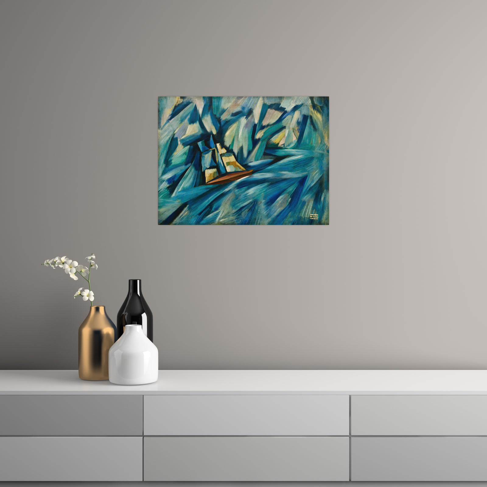 Umetnička slika ​Sail boat, Amadeo de Souza-Cardoso na platnu - NS Canvas Shop