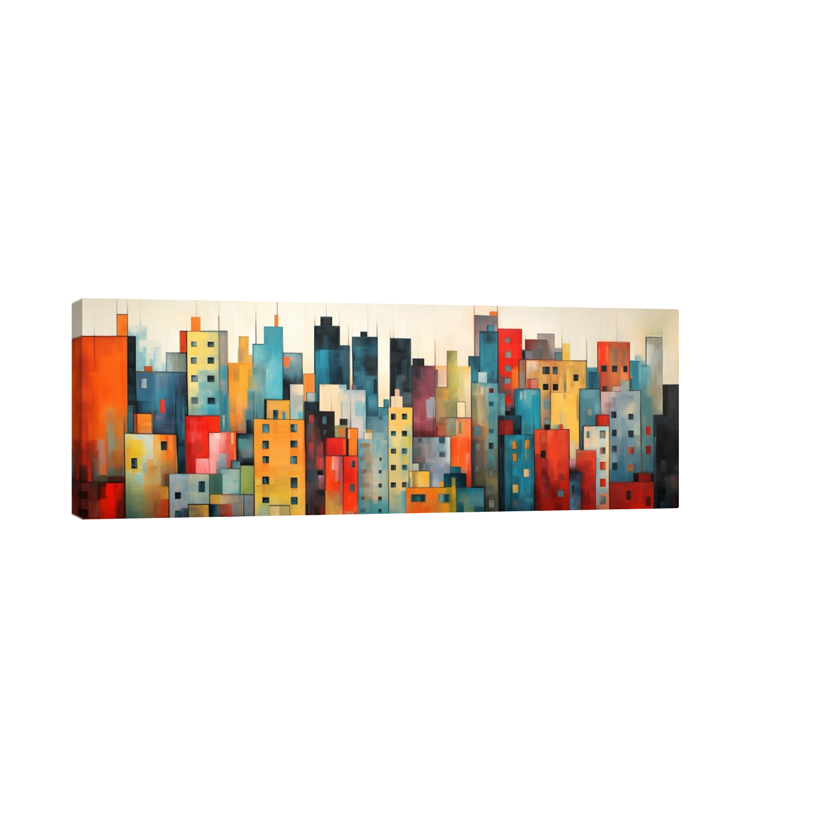 Umetnička slika ​Šareni grad na platnu - NS Canvas Shop