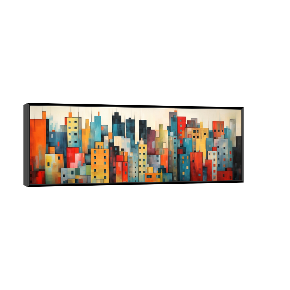 Umetnička slika ​Šareni grad na platnu - NS Canvas Shop